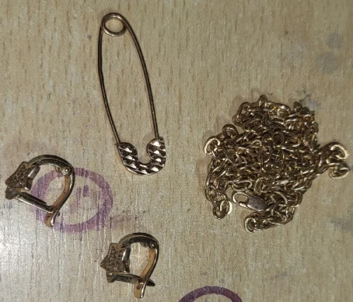 wyrób jubilerski używany -  łańcuszek kolczyki zawieszka pr.585